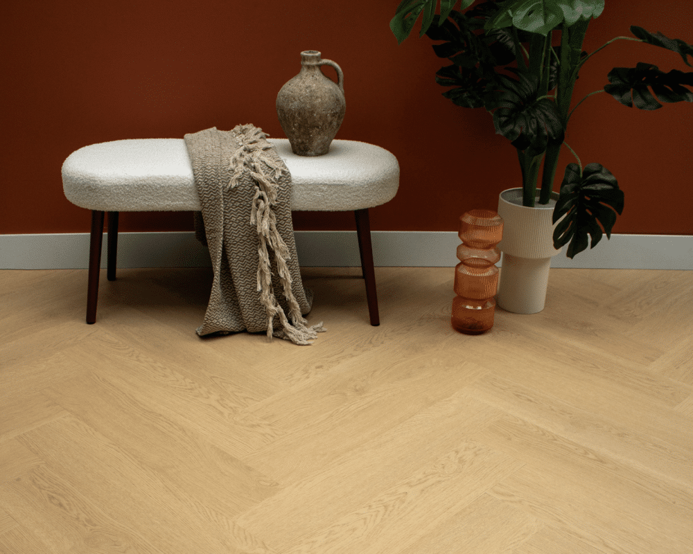 Lijm PVC Vloer | Visgraat | Eikenlook | 76x15,8 cm | 3 mm dik | Geschikt voor vloerverwarming