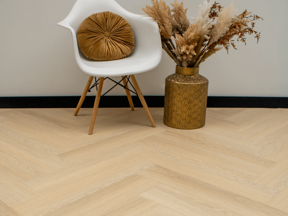 Lijm PVC Vloer | Visgraat | Eikenlook | 76x15,8 cm | 3 mm dik | Geschikt voor vloerverwarming | TV75