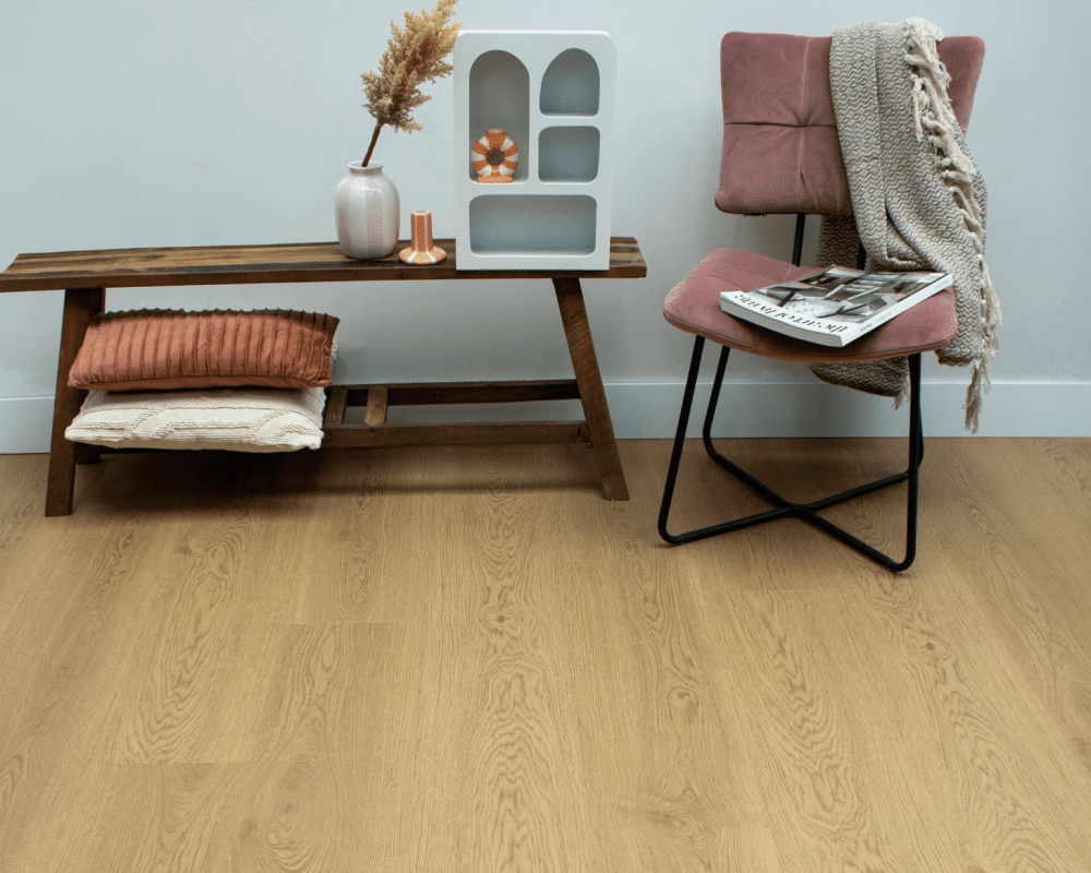 Lijm PVC Vloer | Plank | Eiken Houtlook | 122,9x23,8 cm | 3 mm dik | Geschikt voor vloerverwarming | TV82
