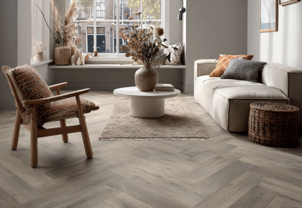 Klik PVC Vloer | Visgraat | Eiken Houtlook | 75x15 cm | 5 mm dik | Geschikt voor vloerverwarming