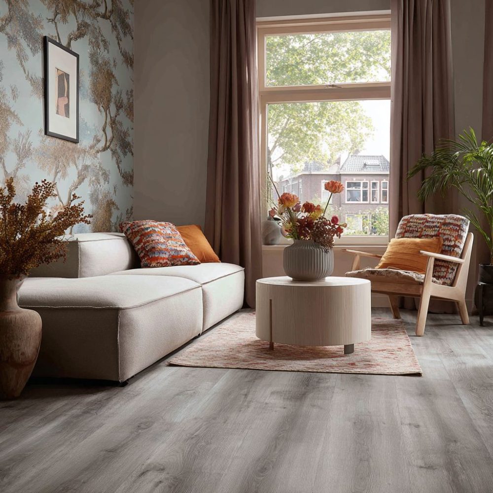Lijm PVC Vloer | Plank | Eiken Houtlook | 122,9x23,8 cm | 2 mm dik | Geschikt voor vloerverwarming | Ekofloors
